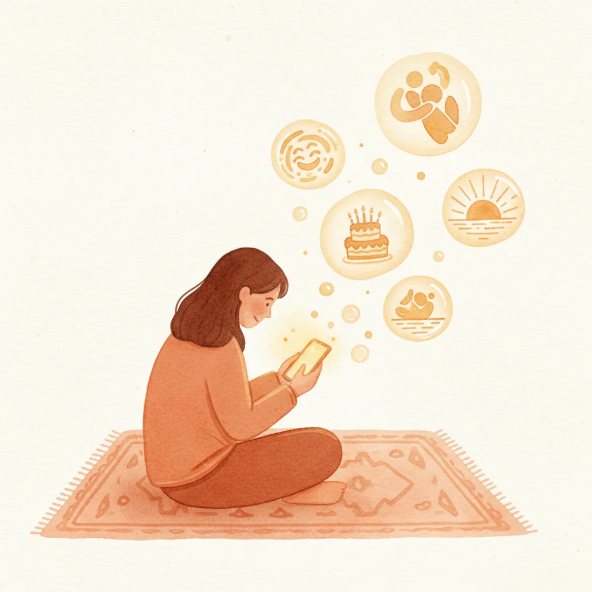 Person remembering moments with someone they love